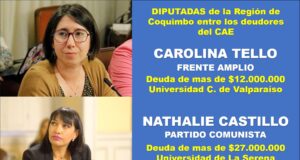 DIPUTADAS DE LA REGION ENTRE LAS AUTORIDADES DEUDORAS DEL CAE.
